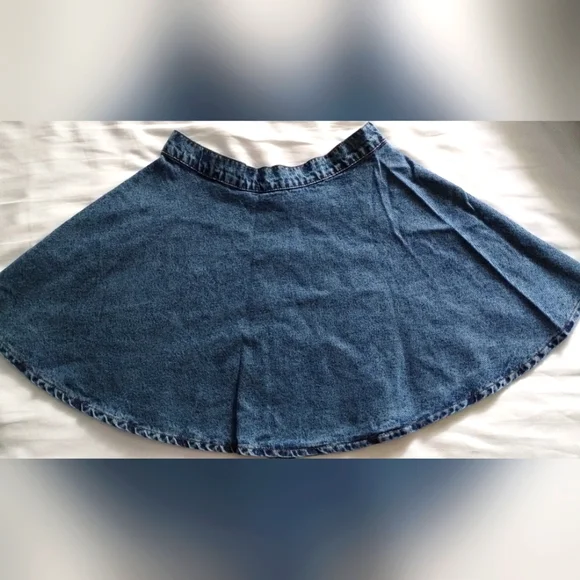 A-line Flowy Jean Skirt - Picture 4 of 8